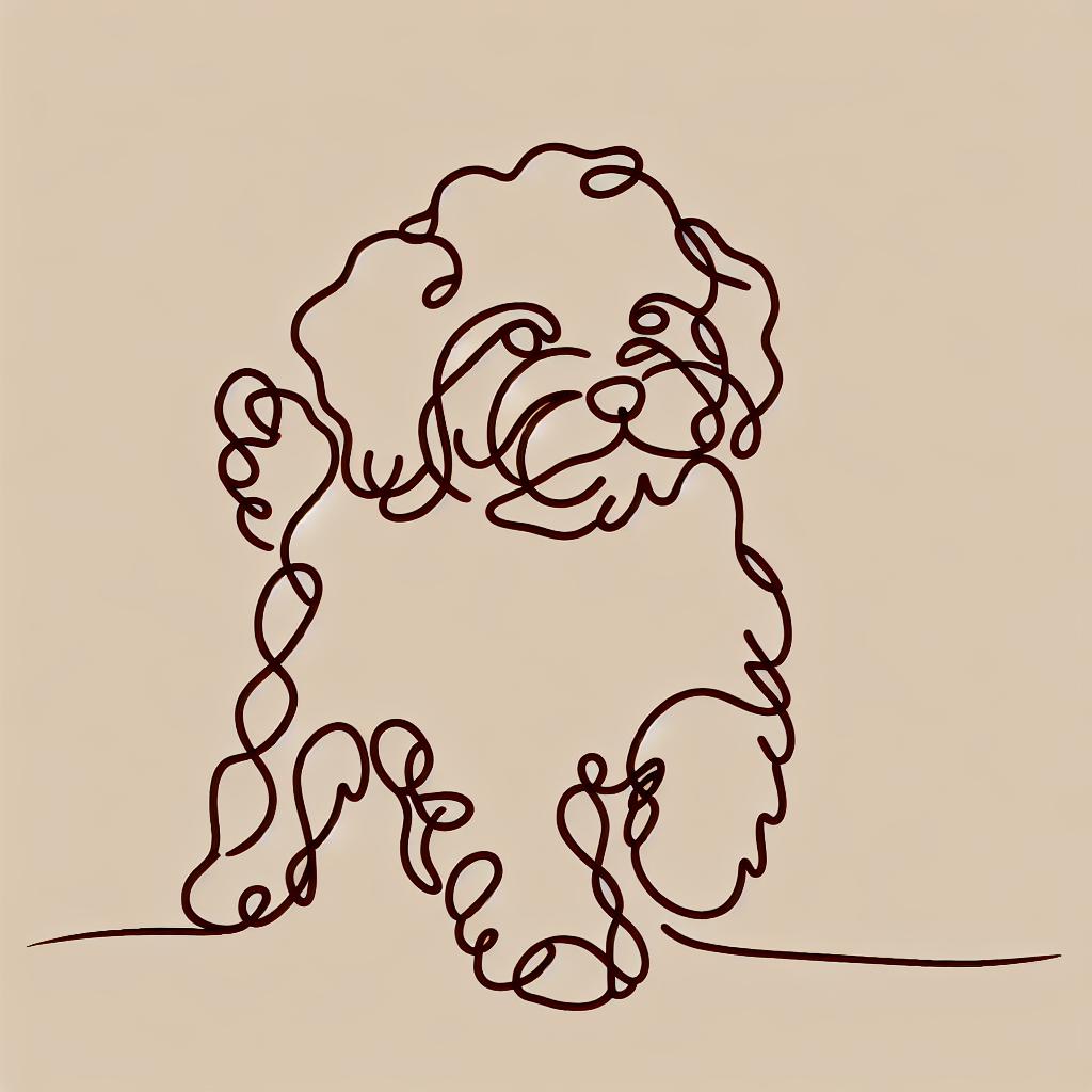 Cavapoo minimalist silhouette design