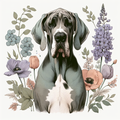 Great Dane Tote Bag | Funny Great Dane Gift | Dog Mom Tote | Great Dane Lover | Spring Floral Dog Bag