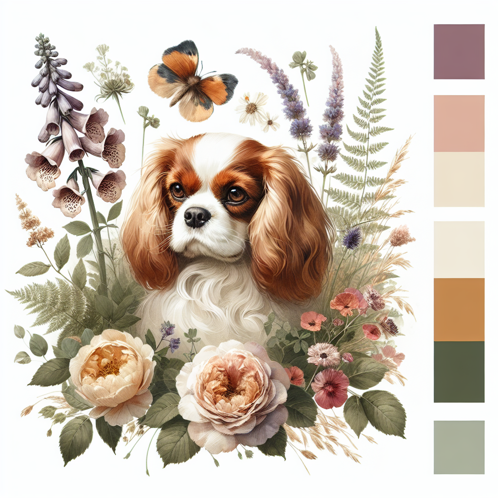 Cavalier King Charles Spaniel Shirt | Cottagecore Dog Tee | CKCS Mom Gift | Botanical Watercolor Dog