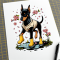 Doberman Hoodie Spring Rain Boots | Cute Dog Sweatshirt | Doberman Pinscher Gift | Dog Lover Apparel | Cherry Blossom Design