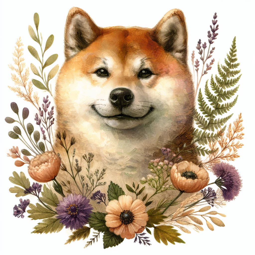 Shiba Inu Cottagecore Hoodie | Watercolor Botanical Wreath | Shiba Inu Gift | Dog Mom Sweatshirt | Shiba Inu Lover