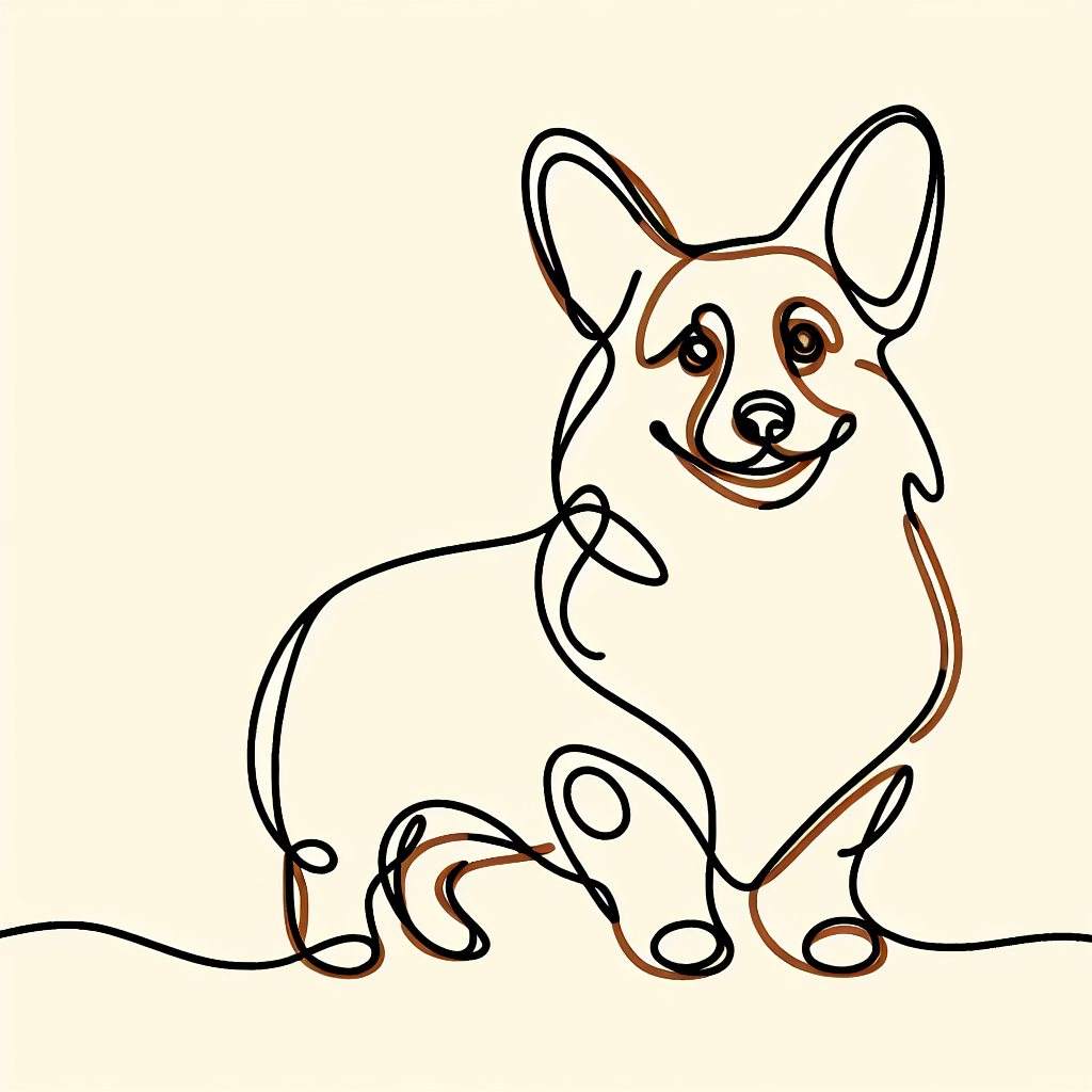 Corgi minimalist silhouette design