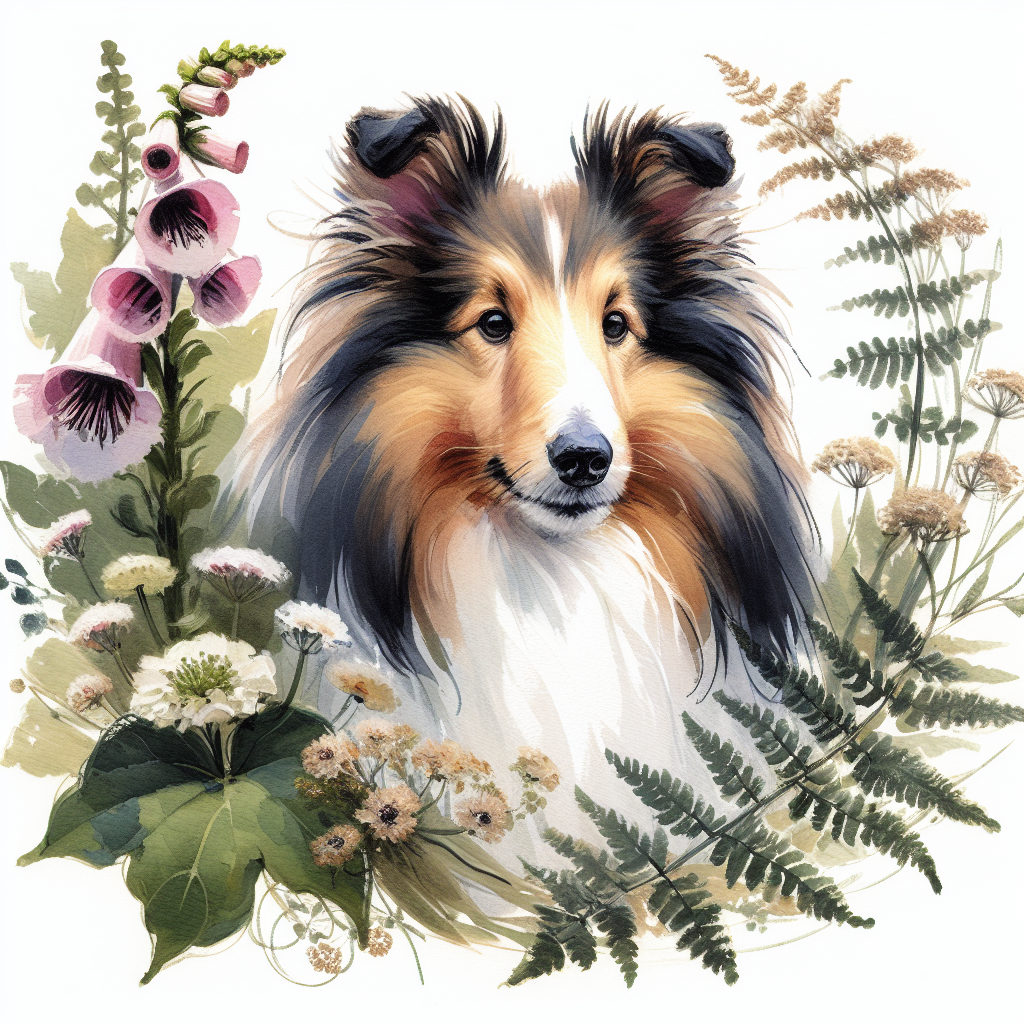Shetland Sheepdog Tote Bag | Cottagecore Sheltie Gift | Watercolor Botanical Dog Tote | Sheltie Mom Gift