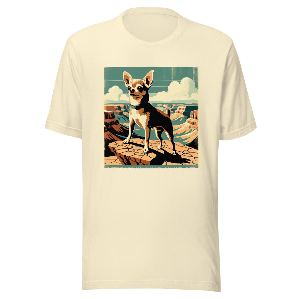 Chihuahua Adventure Shirt | Tiny Dog Big Energy Tee | Chihuahua Mom Gift | Desert Canyon Dog Shirt | Funny Chihuahua Tee