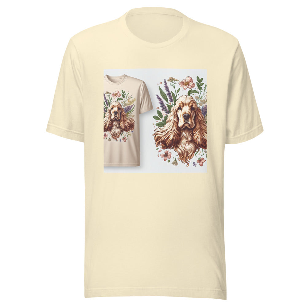 Cocker Spaniel Spring Shirt | Funny Cocker Spaniel Tee | Dog Mom Gift | Cocker Spaniel Lover | Botanical Dog Shirt