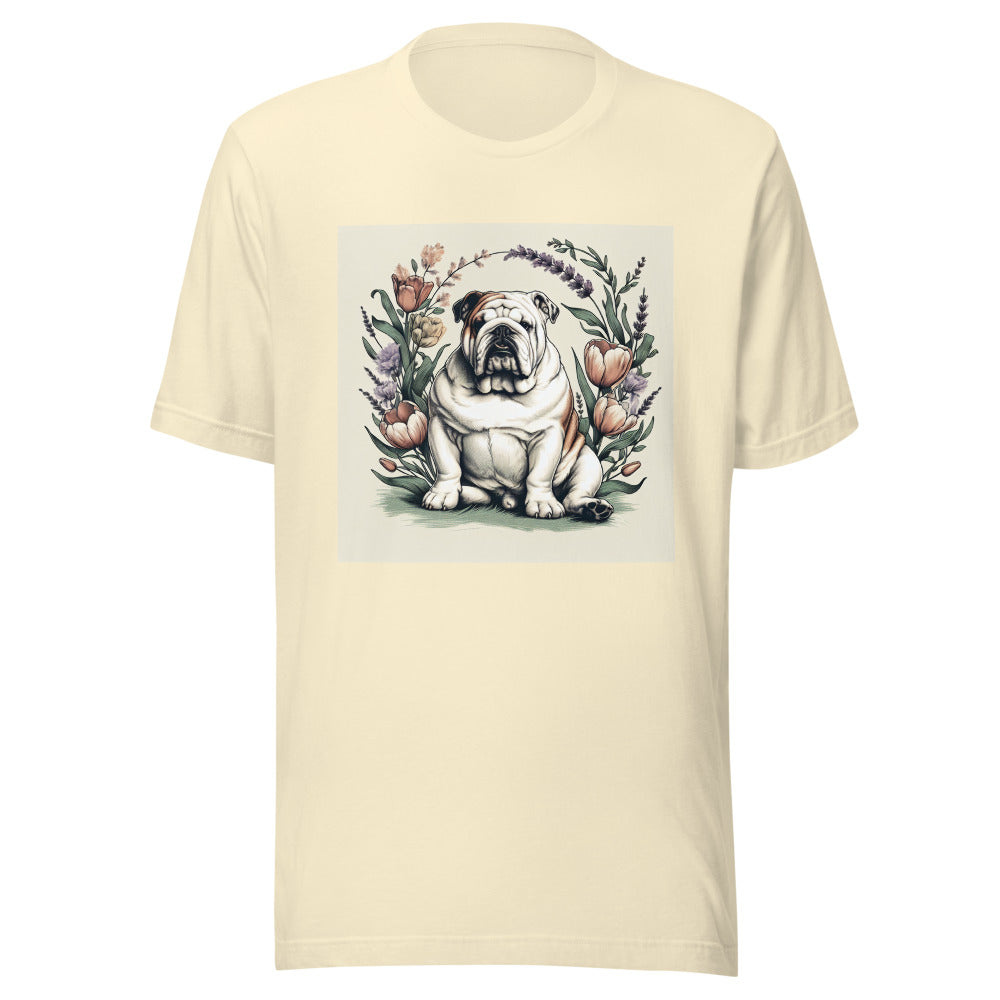 Bulldog Spring Shirt | English Bulldog Tee | Bulldog Mom Gift | Cute Bulldog Botanical Shirt | Dog Lover Spring Tee