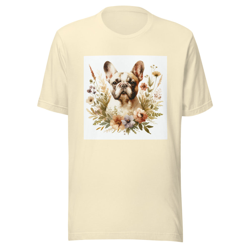 French Bulldog Cottagecore Shirt | Frenchie Dog Mom Tee | Botanical Watercolor Dog Shirt | French Bulldog Gift