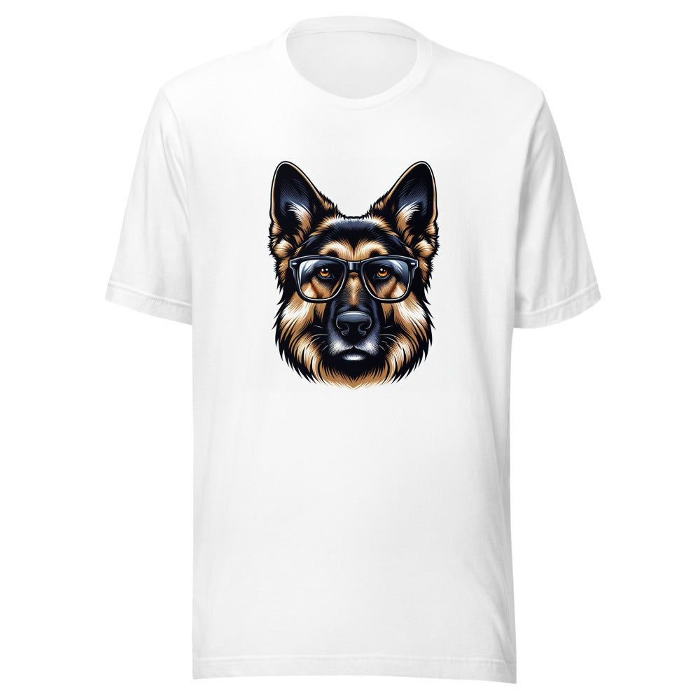 German Shepherd Shirt | Smart Dog Tee | German Shepherd Owner Gift | Nerdy Dog Lover | Analytical Dog Portrait Tshirt