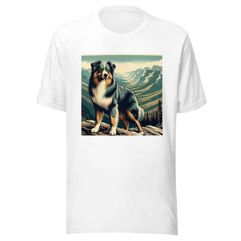 Australian Shepherd Hiking Shirt | Adventure Dog Tee | Mountain Dog Lover Gift | Aussie Shepherd Outdoor Apparel | Dog Dad Shirt