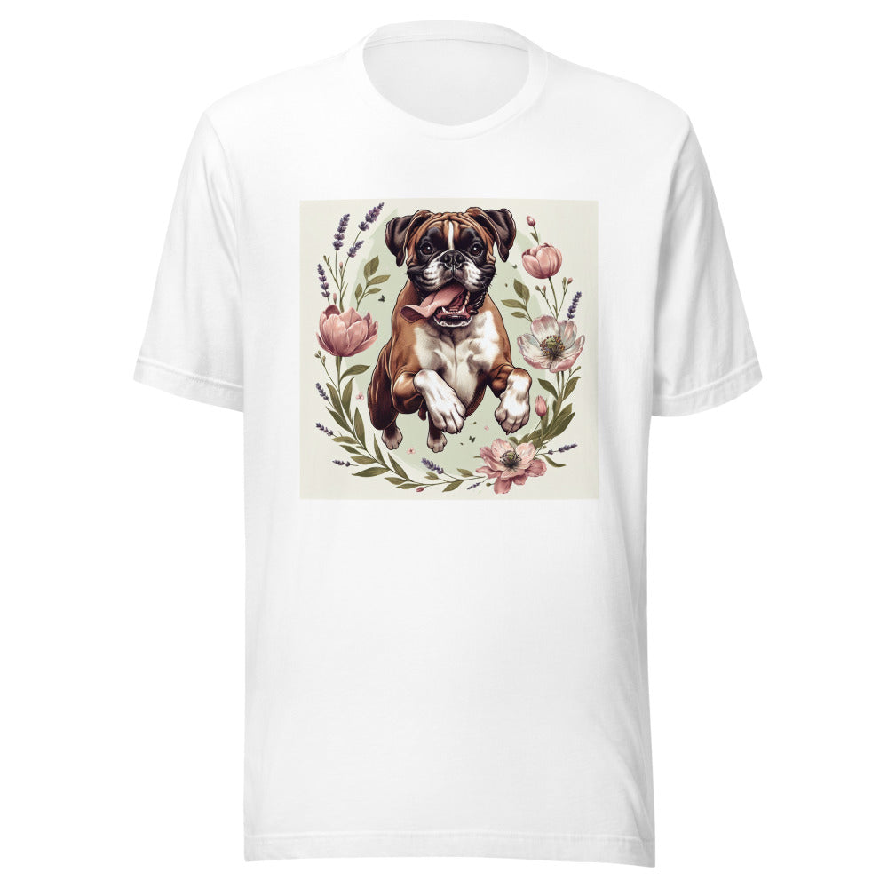 Boxer Dog Spring Shirt | Boxer Mom Gift | Cute Boxer Tee | Boxer Dog Lover | Floral Dog Shirt