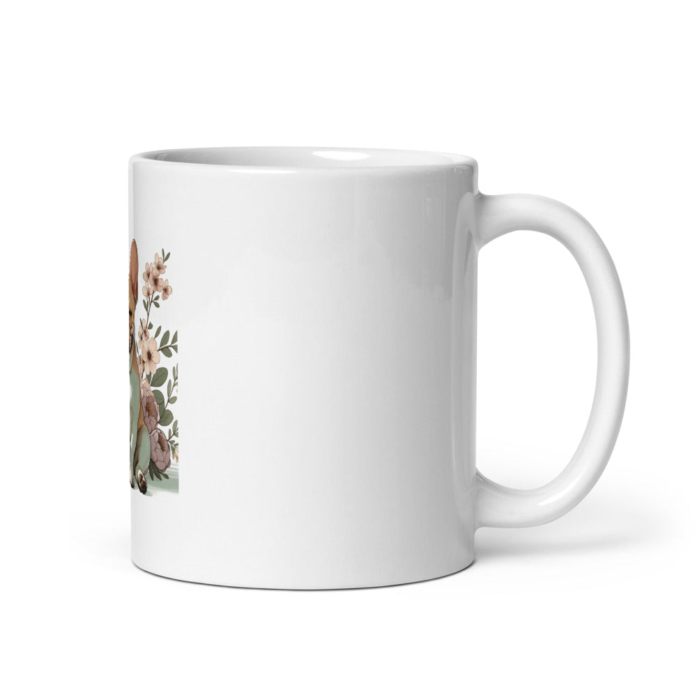 French Bulldog Mug | Spring Floral Frenchie Coffee Cup | Dog Mom Gift | French Bulldog Lover | Botanical Dog Mug | Cute Frenchie Gift