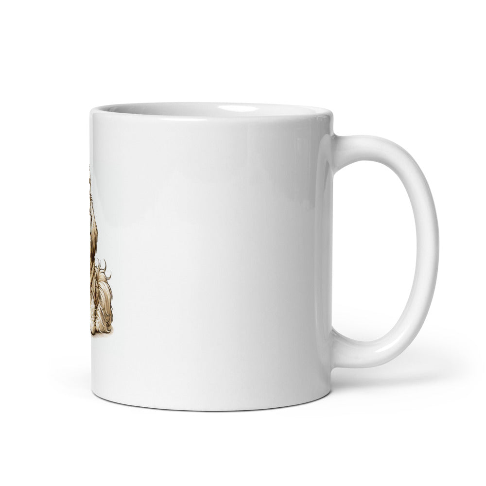 Shih Tzu Coffee Mug | Dog Mom Gift | Cute Shih Tzu Lover Mug | Reading Glasses Dog Cup | Cozy Dog Illustration | Shih Tzu Owner