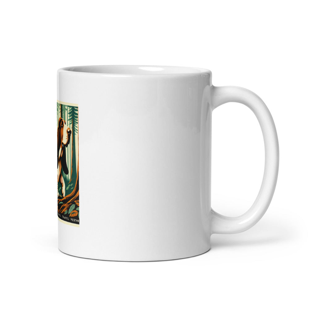 Basset Hound Mug | Adventure Dog Gift | Vintage National Parks Style | Scent Hound Coffee Cup | Dog Mom Gift