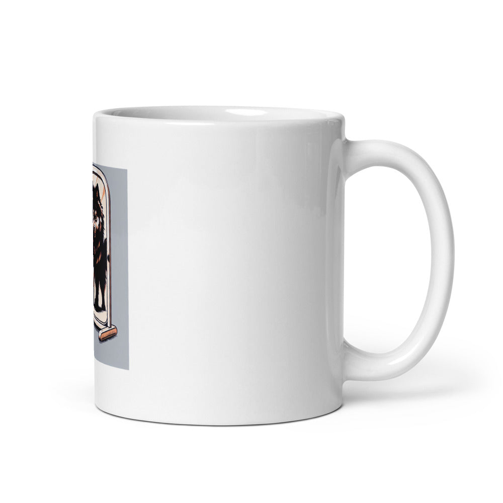 Funny Pomeranian Mug | Pomeranian Wolf Mirror Mug | Pom Mom Gift | Crazy Dog Lady Mug | Pomeranian Owner
