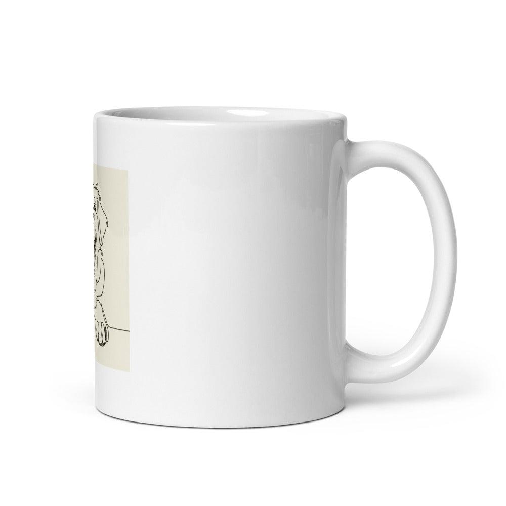 Golden Retriever Minimalist Line Art Mug | One Line Drawing Dog Mom Gift | Golden Retriever Lover Coffee Mug | Cute Dog Mug